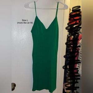 Cute Green Spaghetti Strap Dress